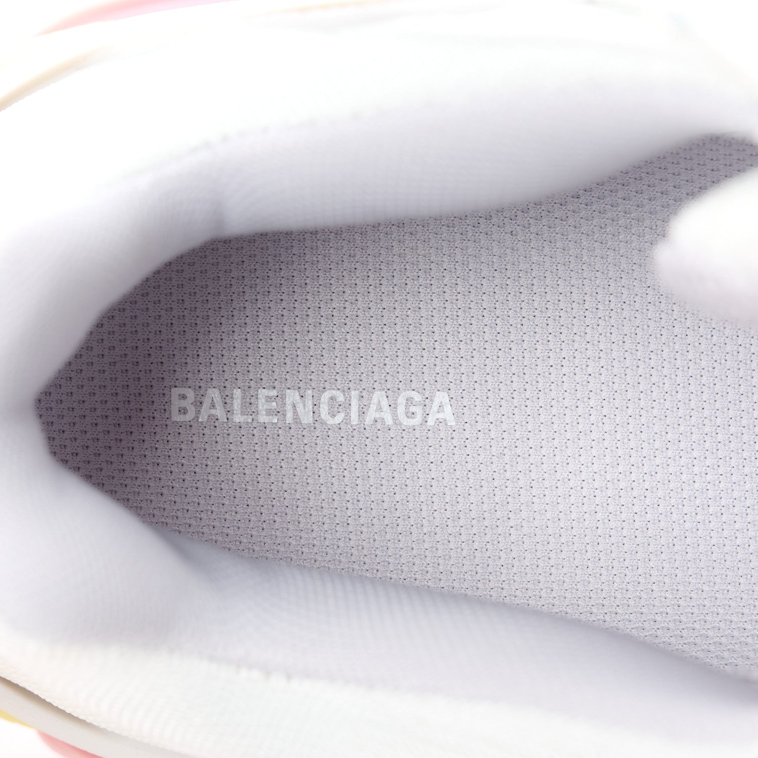 Balenciaga Fabric Mesh Multicolor Womens Triple S Sneakers 41 Yellow Pink Grey White 7 of 9