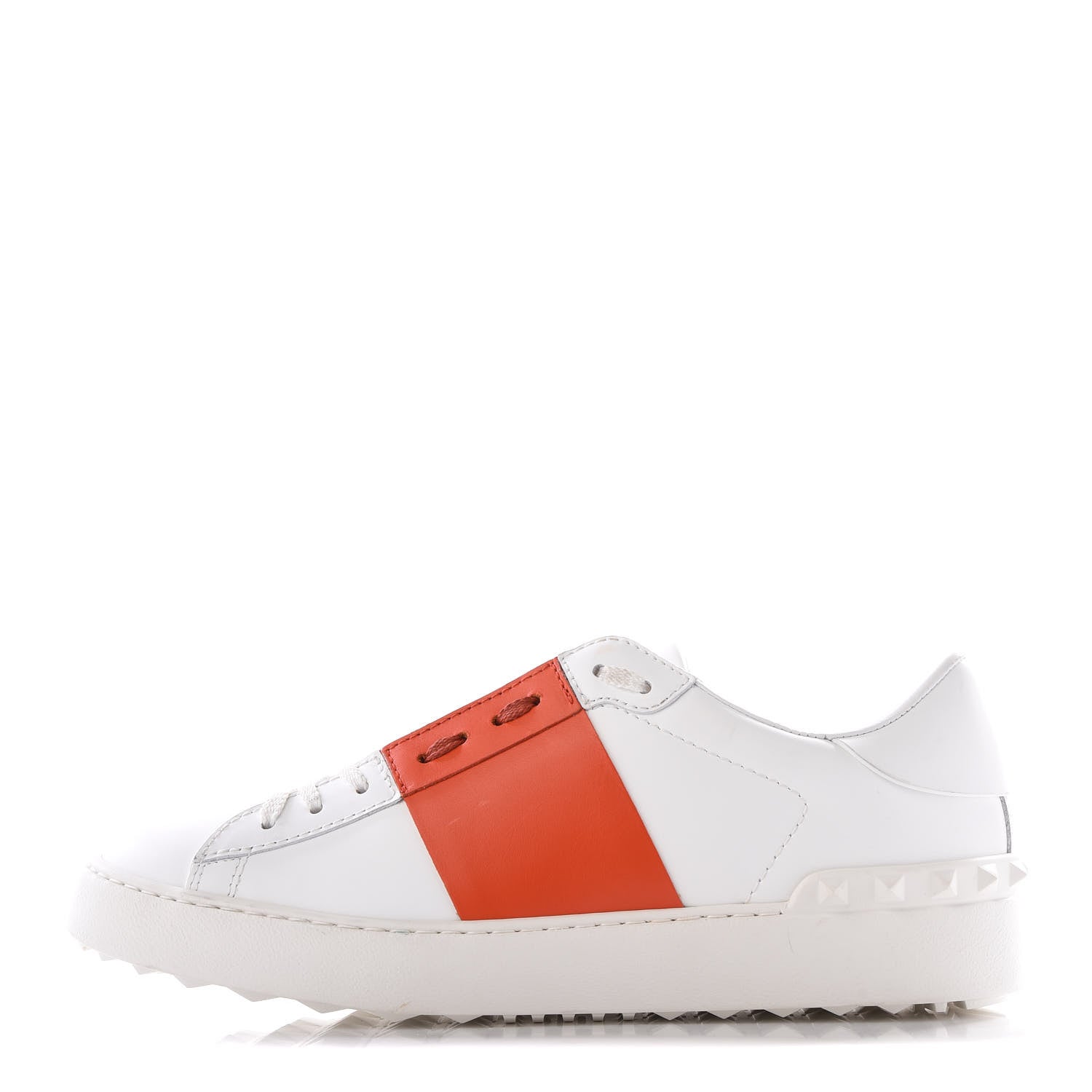Valentino Garavani Calfskin Womens Rockstud Open Sneakers 41 White Goldfish 1 of 12