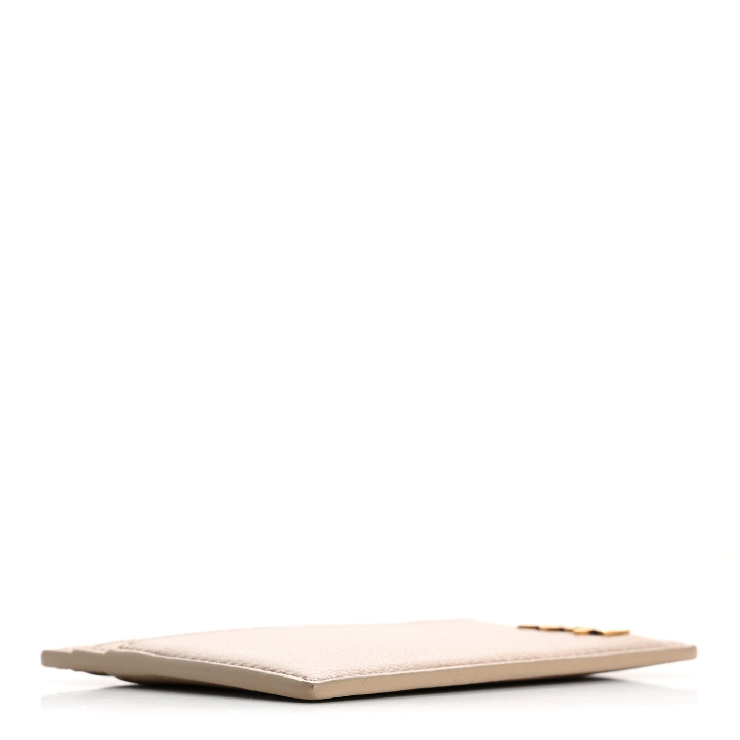 Calfskin Tiny Cassandre Credit Card Case Dark Beige