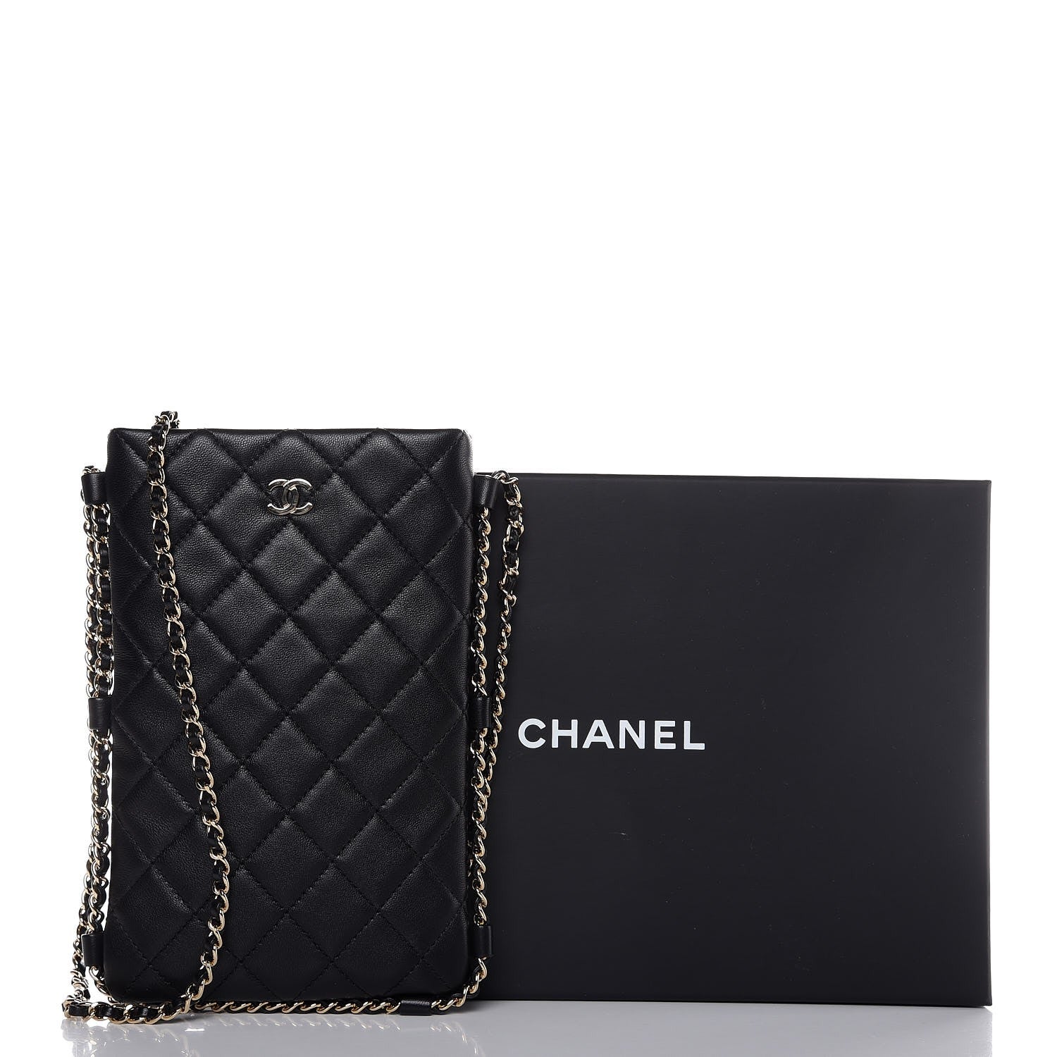 Chanel Lambskin Quilted Tech Take Away Clutch Black 8 of 8