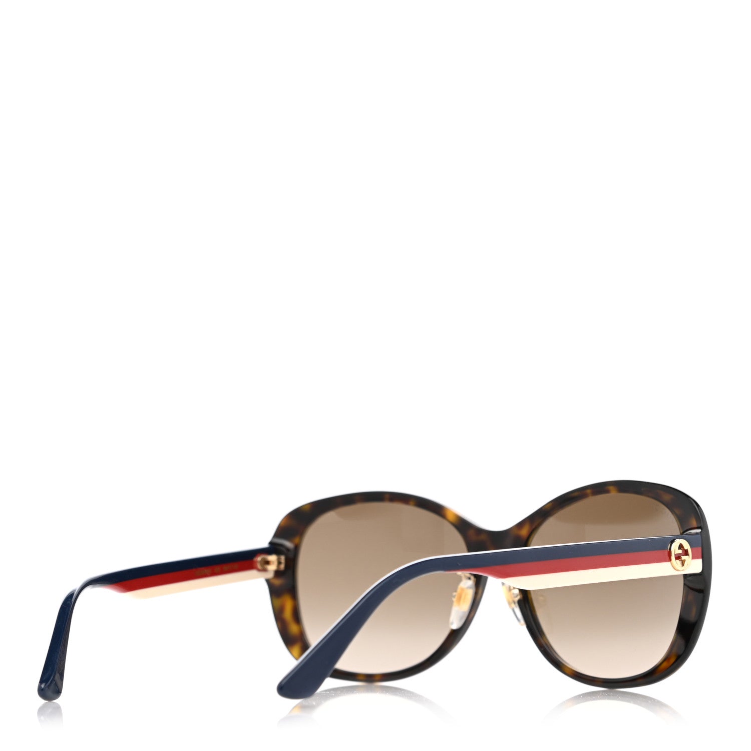Gucci Acetate Round Eye GG Web Sunglasses GG0849SK Havana 4 of 10