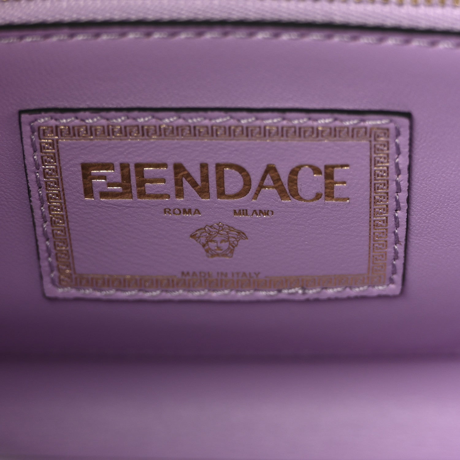 Versace X FENDI Grained Calfskin Fendace La Medusa Medium Top Handle Bag Black Multicolor 6 of 9