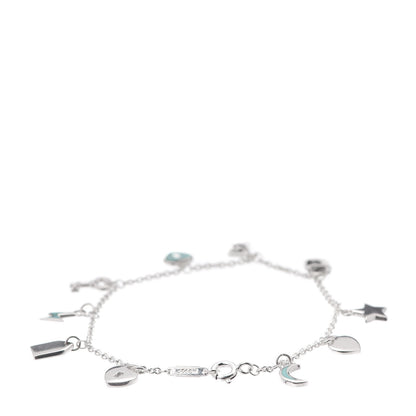 Tiffany Sterling Silver Enamel Love Notes Charm Bracelet Blue 3 of 6