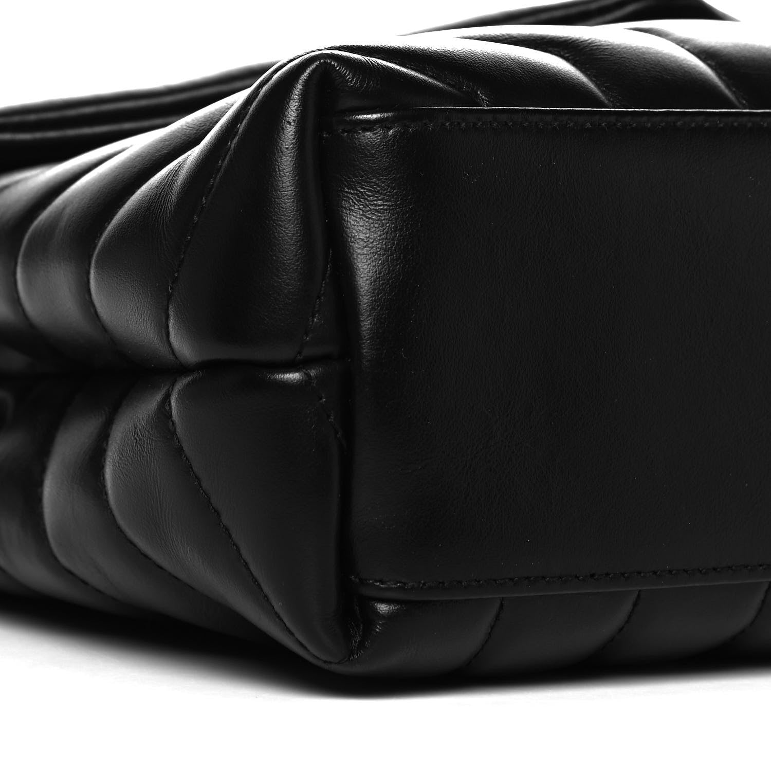Saint Laurent Calfskin Y Quilted Monogram Small Loulou Chain Satchel Black 8 of 9
