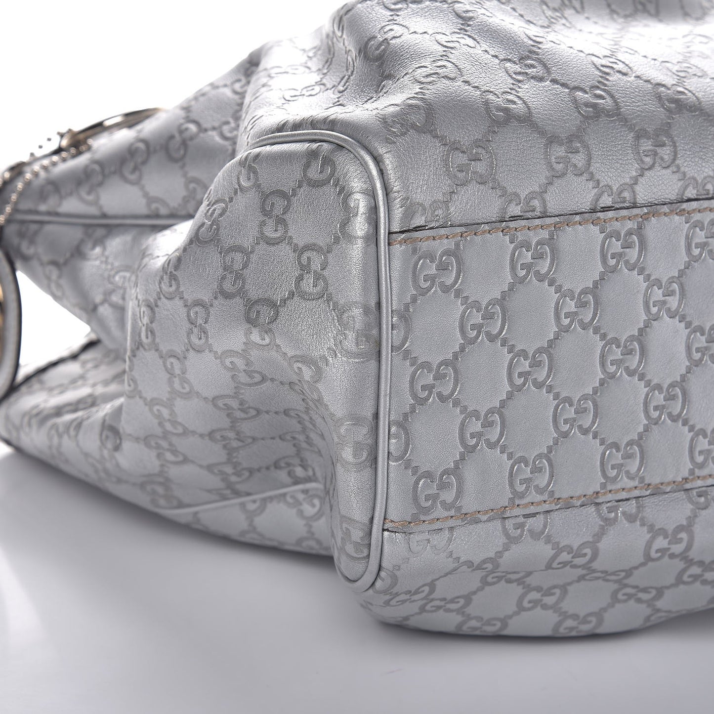 Guccissima Large Sukey Tote Silver