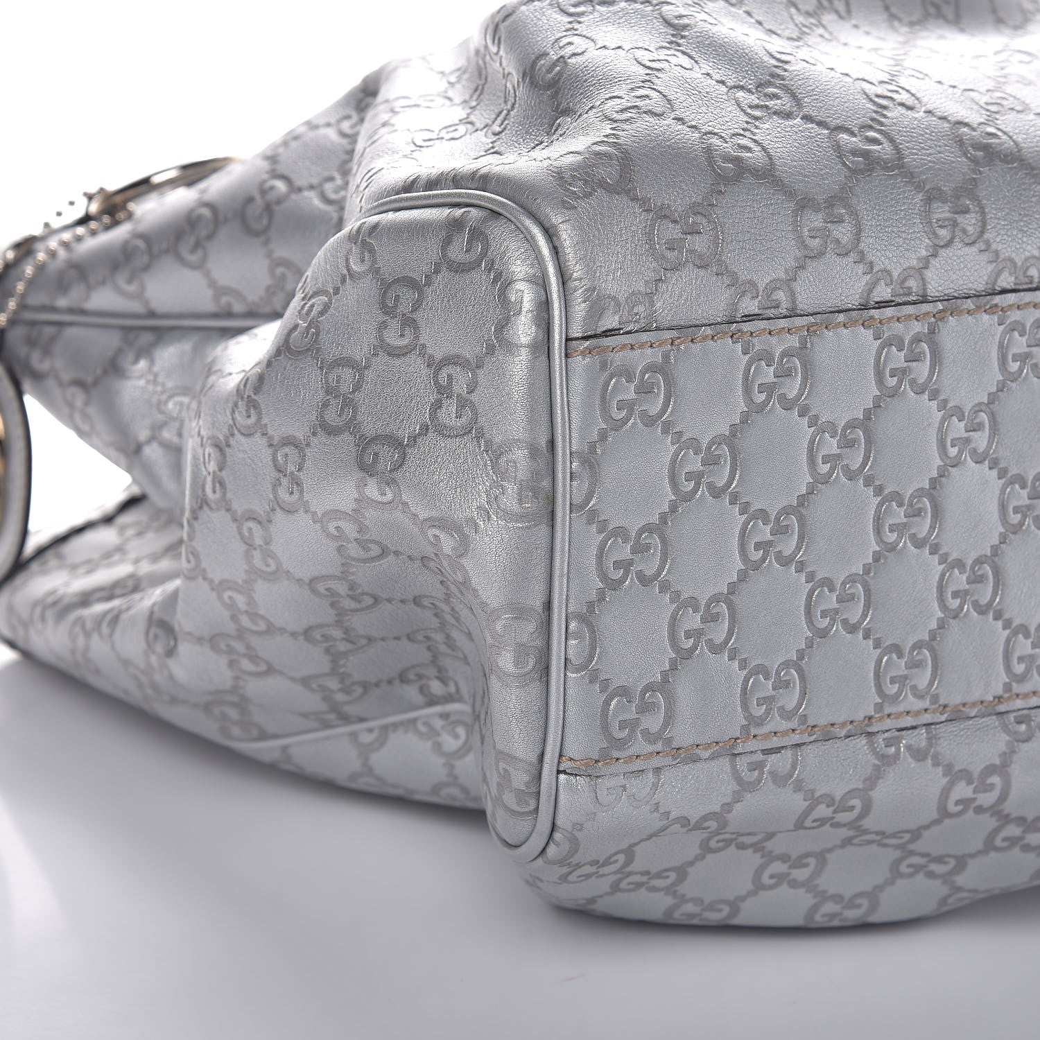 Gucci Guccissima Large Sukey Tote Silver 10 of 11