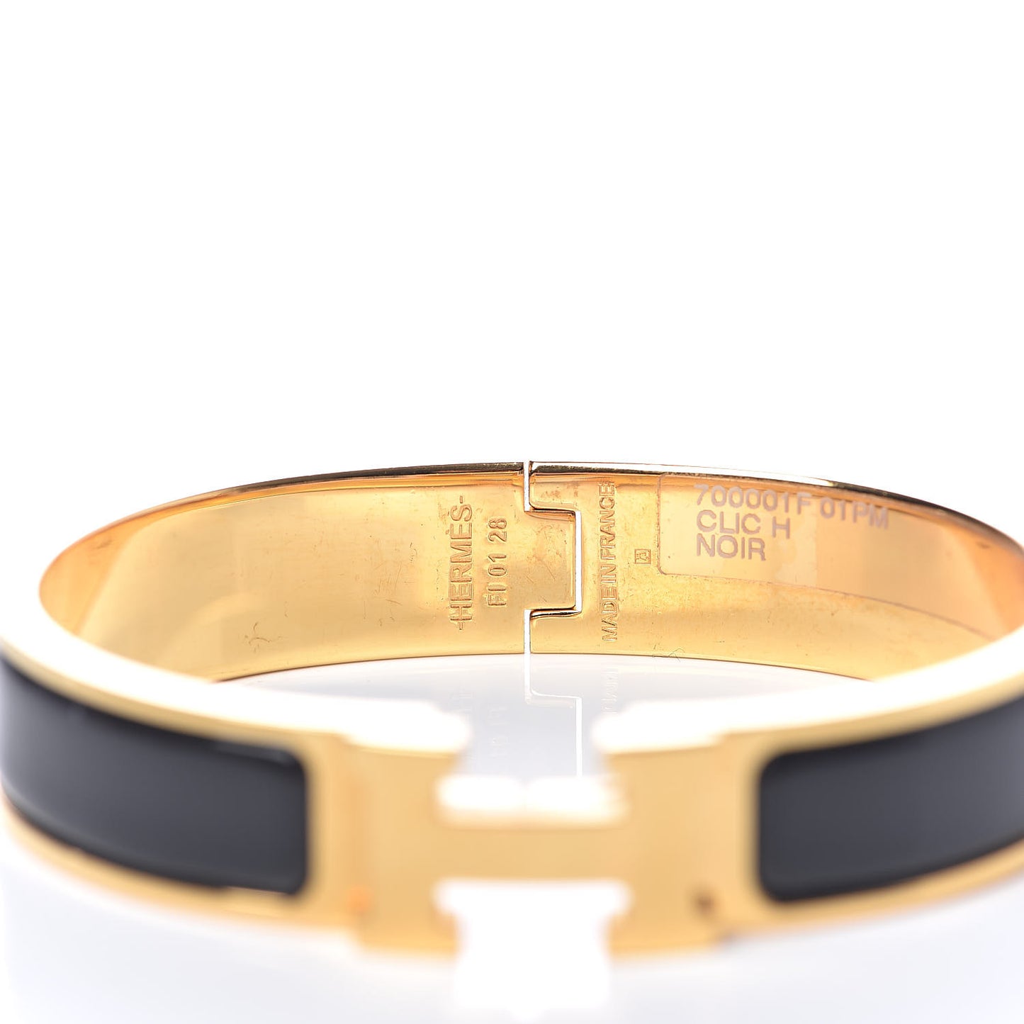 Enamel Narrow Clic Clac H Bracelet PM Black
