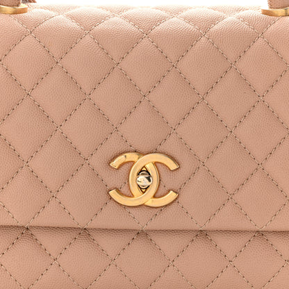 Chanel Caviar Quilted Medium Coco Handle Flap Light Beige 8 of 14