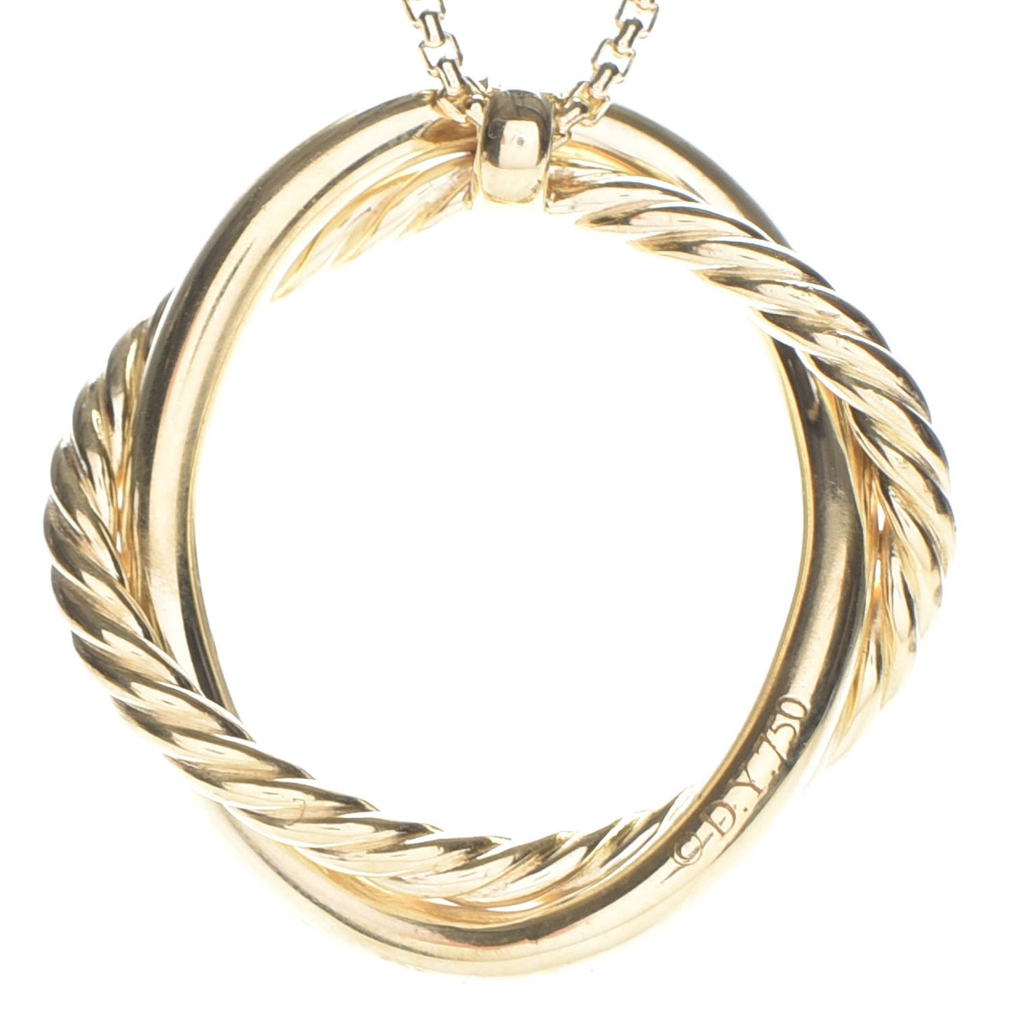 18K Yellow Gold Infinity Pendant Necklace
