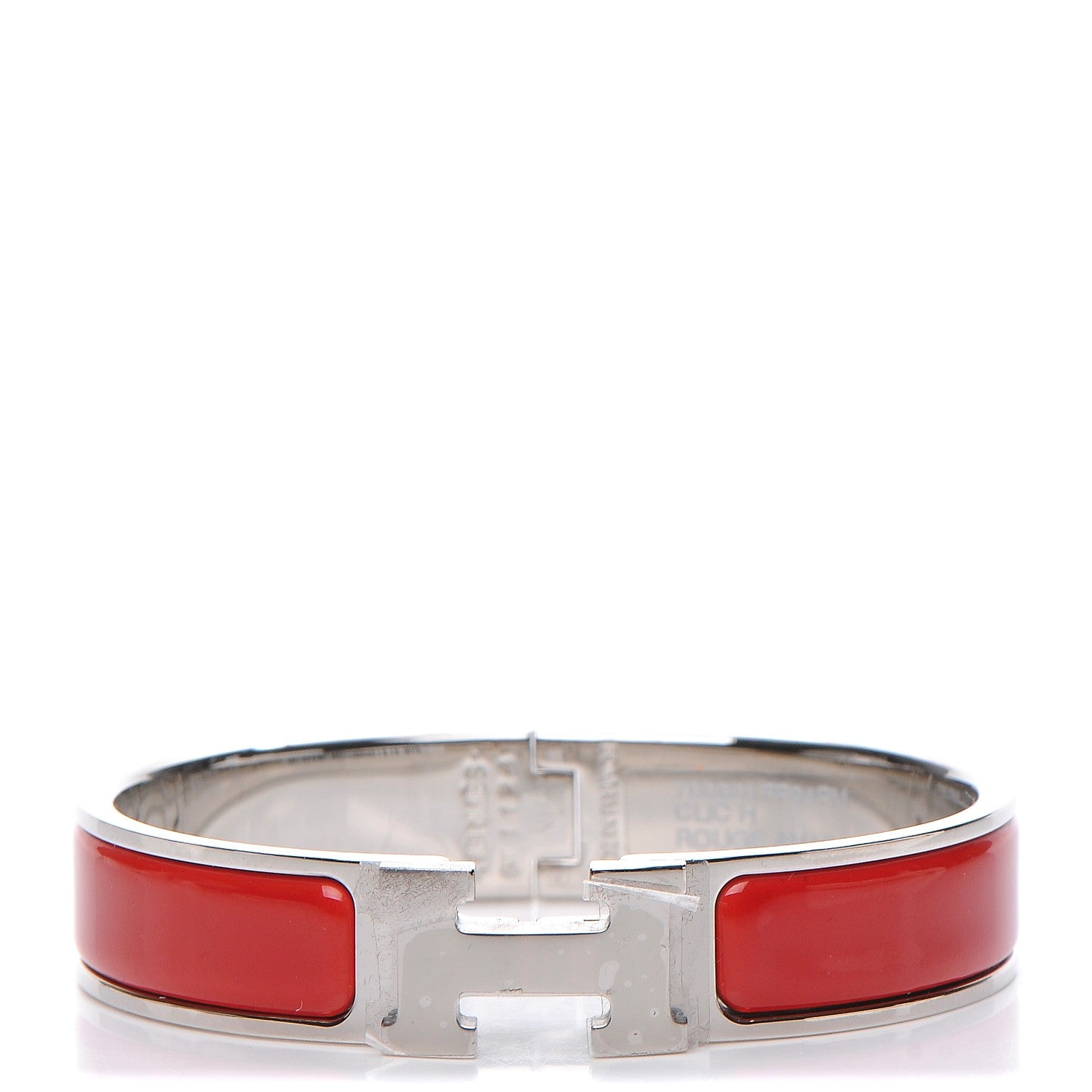Hermes Enamel Narrow Clic Clac H Bracelet PM Rouge Amarante 1 of 4