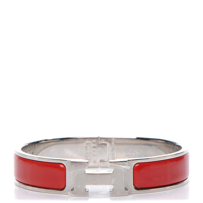 Hermes Enamel Narrow Clic Clac H Bracelet PM Rouge Amarante 1 of 4