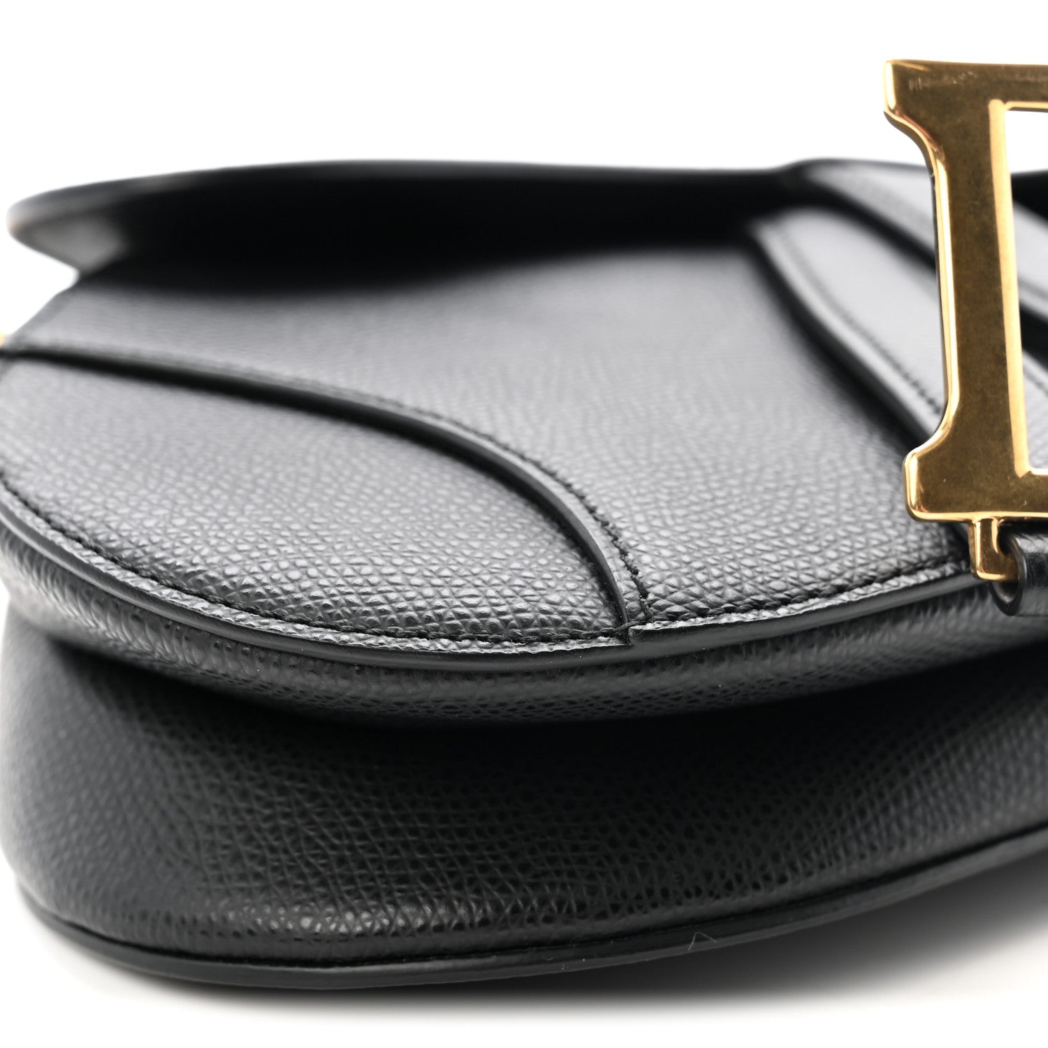 Christian Dior Grained Calfskin Mini Saddle Bag Black 9 of 10