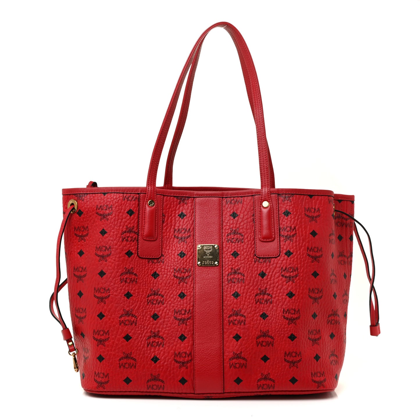 Visetos Medium Liz Reversible Shopper Tote Ruby Red