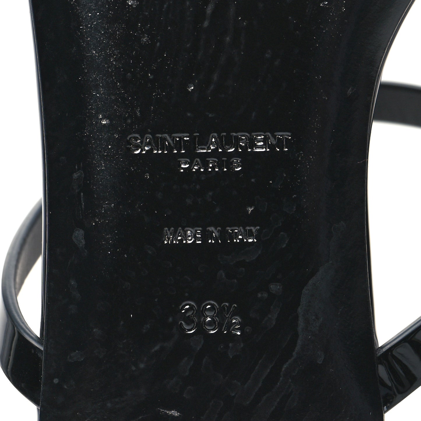 Patent Calfskin Cassandra Monogram Sandals 38.5 Black