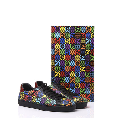 Gucci GG Supreme Monogram Psychedelic Mens Ace Sneakers 10.5 Black Multicolor 7 of 7