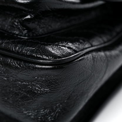Saint Laurent Crinkled Calfskin Matelasse Monogram Medium Niki Chain Satchel Black 13 of 13