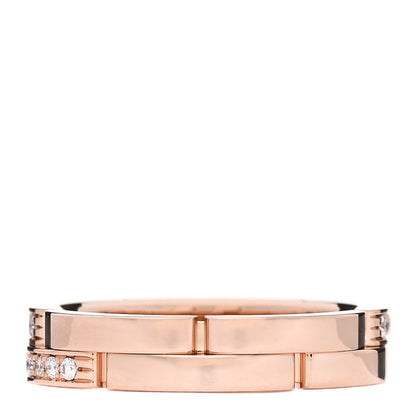 Cartier 18K Pink Gold Diamond Maillon Panthere 2 Half Rows Ring 53 6.5 3 of 5