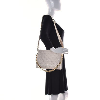 Louis Vuitton Lambskin Embossed Monogram Coussin PM Cream 2 of 12