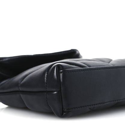 Saint Laurent Lambskin Monogram Loulou Puffer Pouch Clutch Black 9 of 13