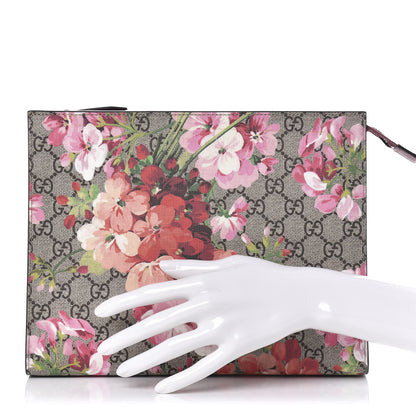 Gucci GG Supreme Monogram Blooms Large Cosmetic Case Beige Multicolor Dry Rose 2 of 10