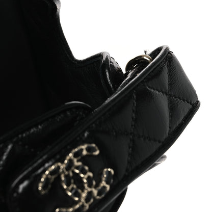 Chanel Lambskin Quilted Velcro Dad Chain CC Slide Sandals 38.5 Black 12 of 12