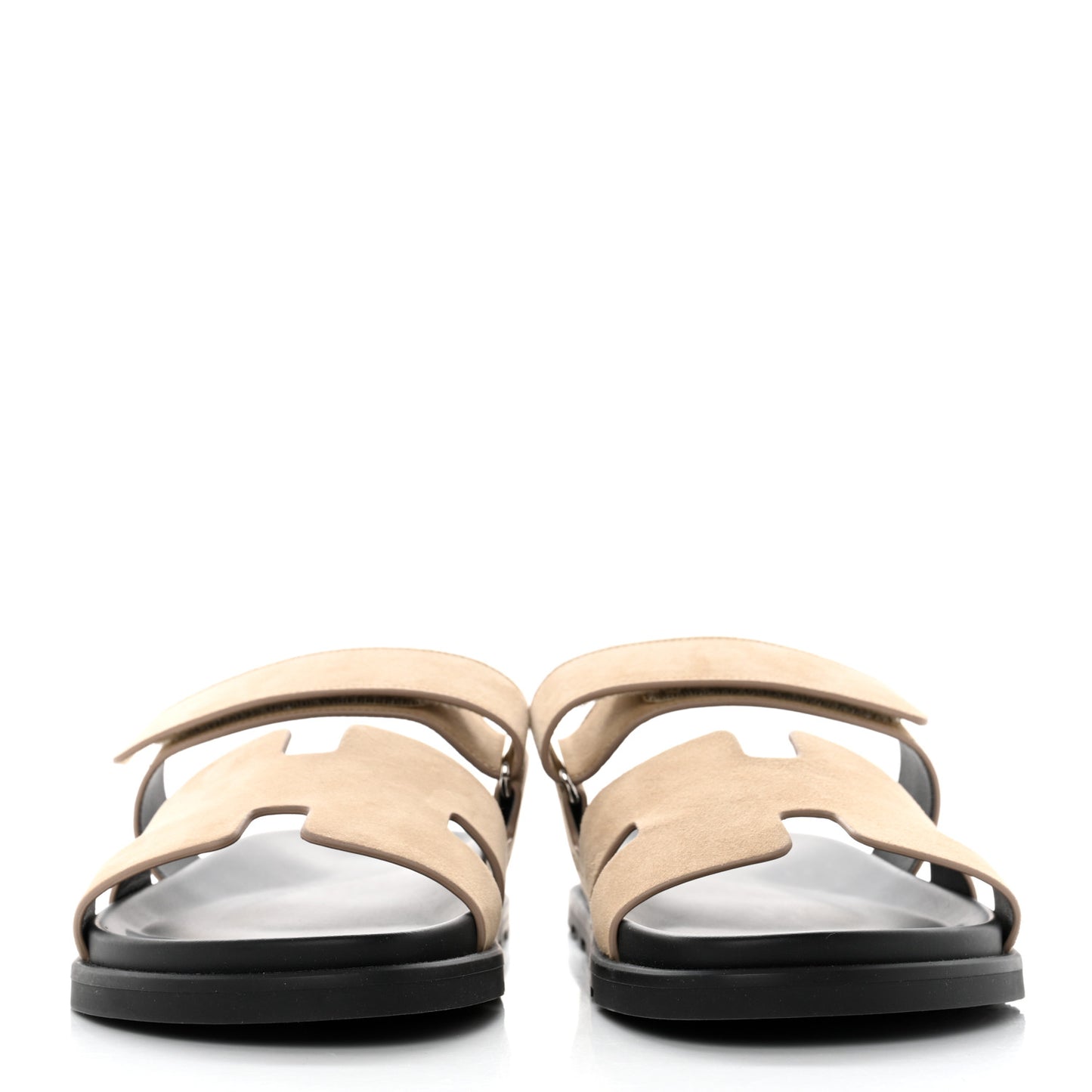 Suede Goatskin Mens Chypre Sandals 43.5 Beige Argile