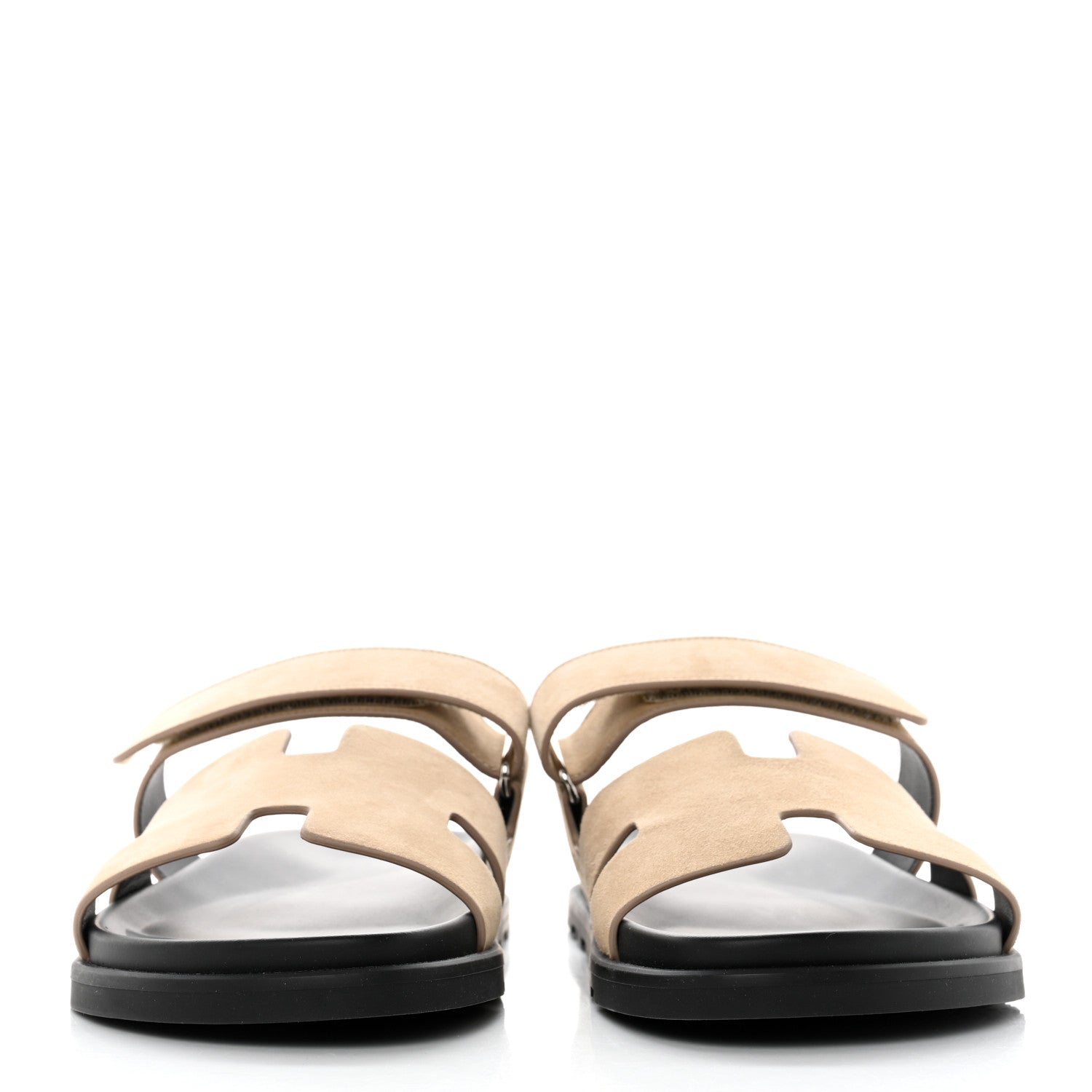 Hermes Suede Goatskin Mens Chypre Sandals 43.5 Beige Argile 2 of 9