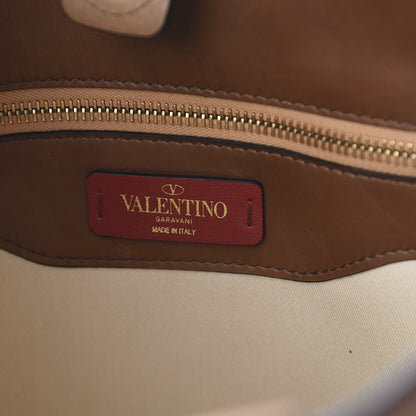 Valentino Garavani Buffed Calfskin Medium Twinkle Studs Hobo Camel 7 of 8