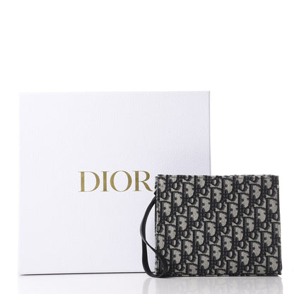 Christian Dior Oblique Zipped Pouch Clutch Blue 10 of 10