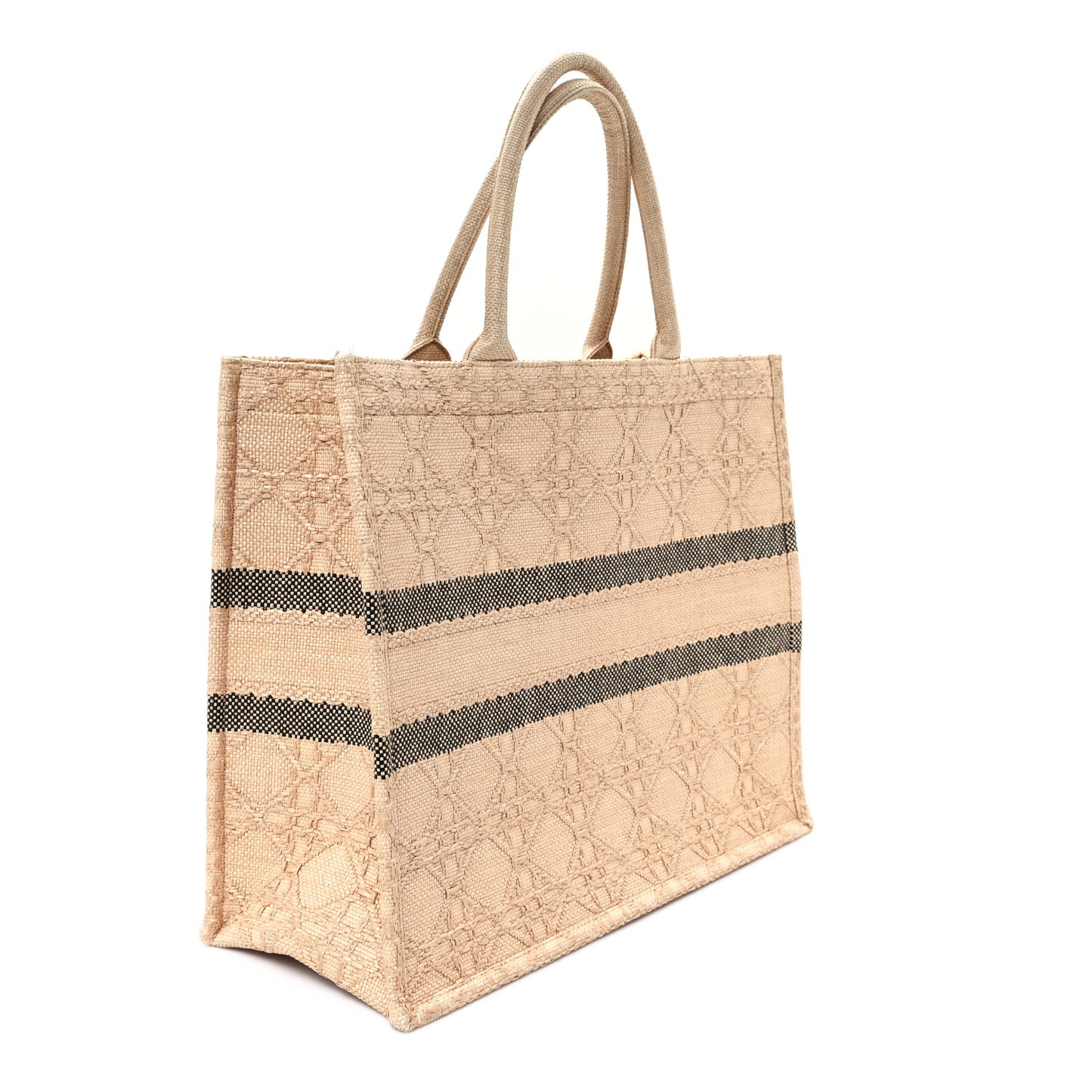 Raffia Cannage Large Book Tote Natural
