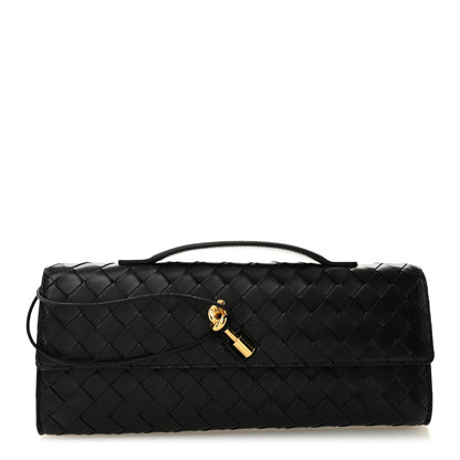 Bottega Veneta Nappa Intrecciato Long Andiamo Top Handle Clutch Black 1 of 9