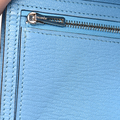 Hermes Chevre Mysore Bearn Compact Wallet Celeste 6 of 13