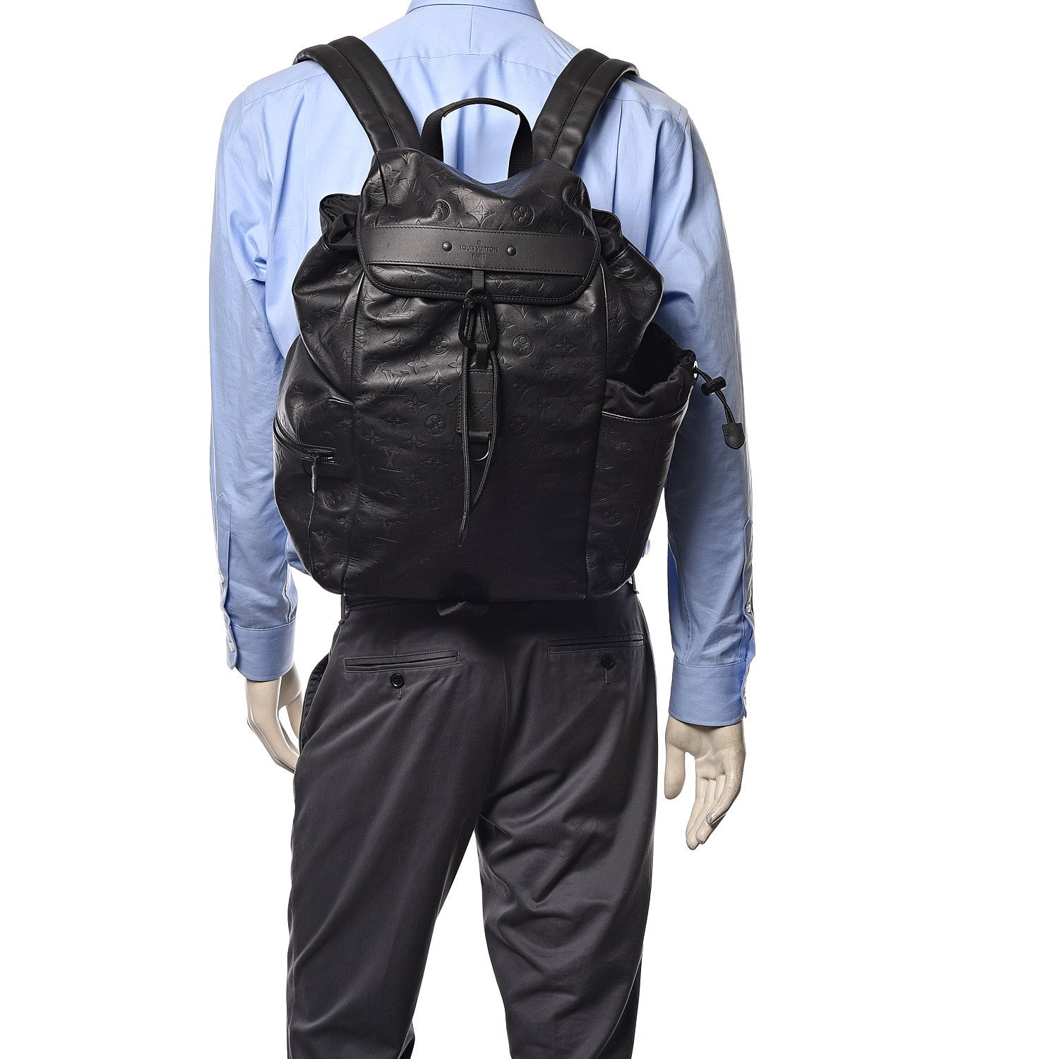 Louis Vuitton Calfskin Monogram Shadow Discovery Backpack Black 2 of 9