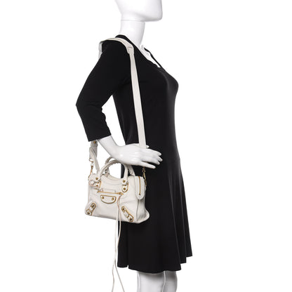 Balenciaga Chevre Gold Metallic Edge Hardware Mini City White 2 of 10