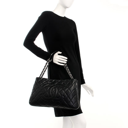 Chanel Caviar Quilted Expandable Zip Shoulder Bag Black 2 of 7