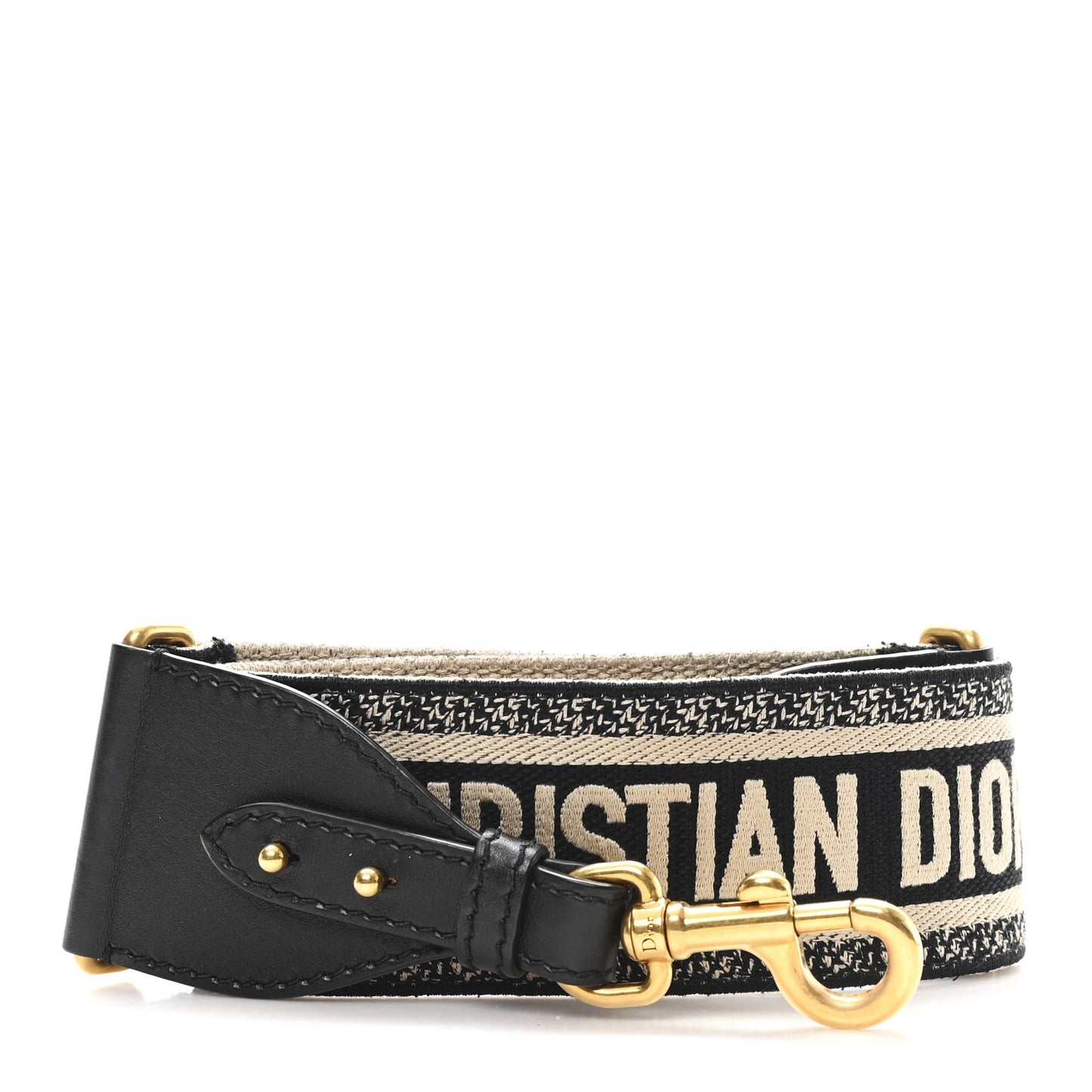 Canvas Embroidered Shoulder Strap Black