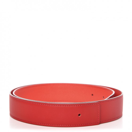 Hermes Swift Epsom 32mm Belt Strap 85 Vermilion Rose Jaipur 1 of 6