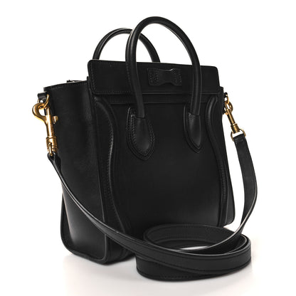 Celine Smooth Calfskin Nano Luggage Black 3 of 9