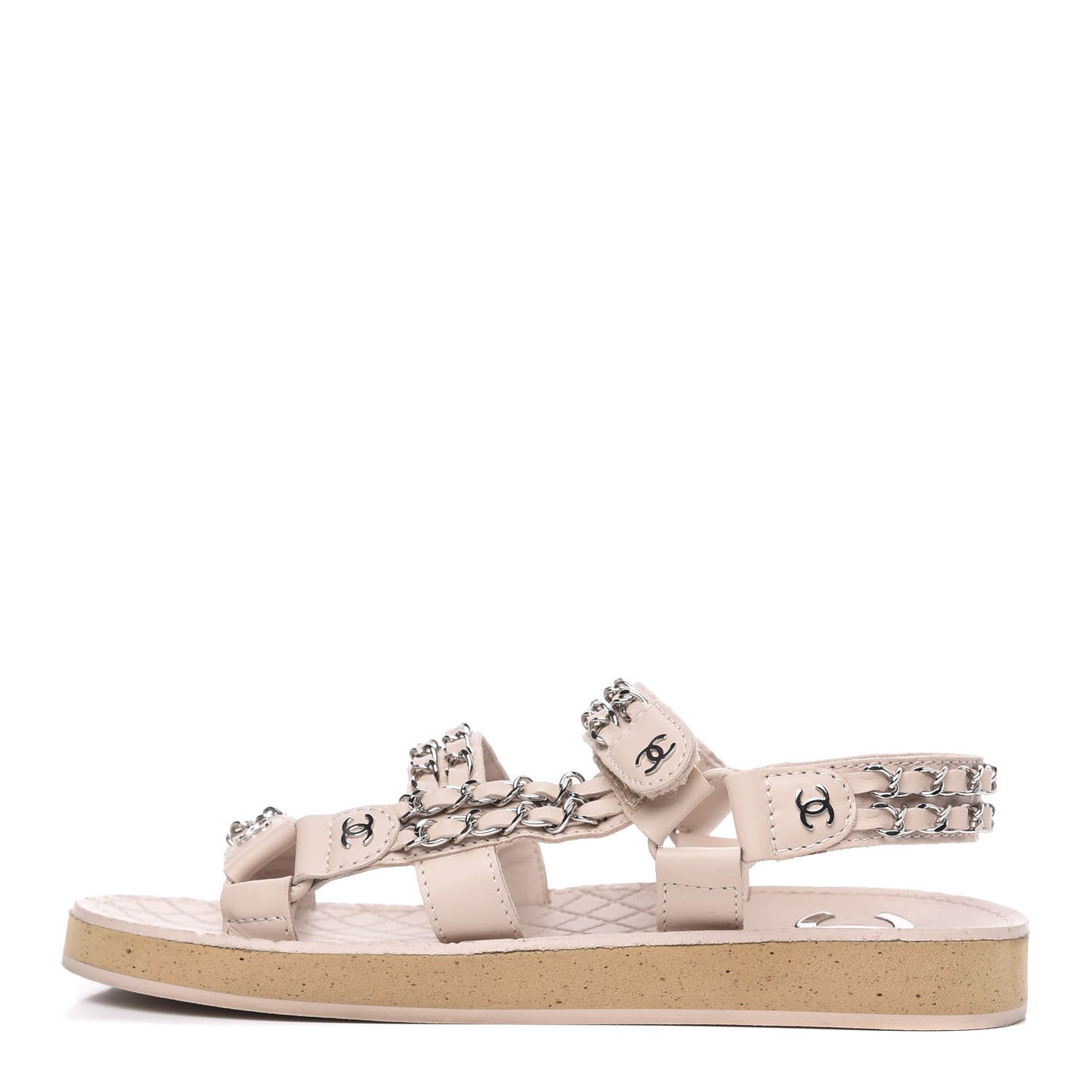 Lambskin Chain Sandals 37 Pink