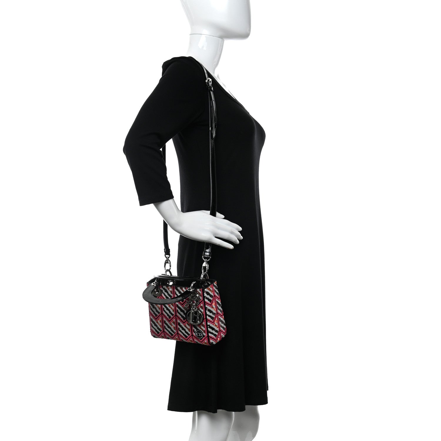 Christian Dior Patent Sequin Mini Lady Dior 2 of 10