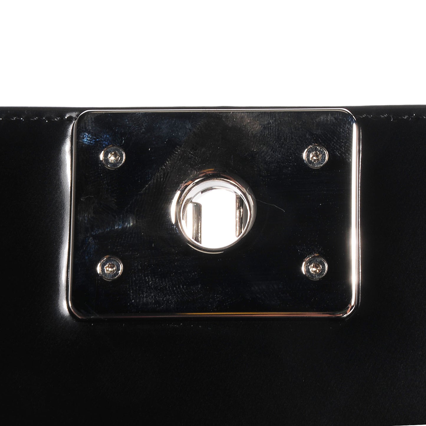 Glazed Calfskin Large Boy Flap Black