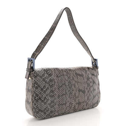 Fendi Snakeskin Baguette Grey 3 of 14
