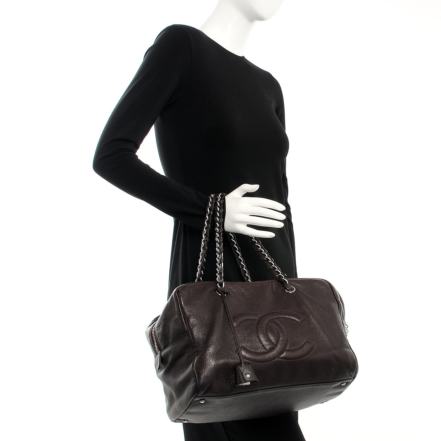 Chanel Deerskin Luxe Ligne Bowler Purple 2 of 23