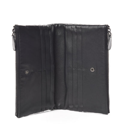 Bottega Veneta Nappa Intrecciato Double Zip Clutch Wallet Black 5 of 7