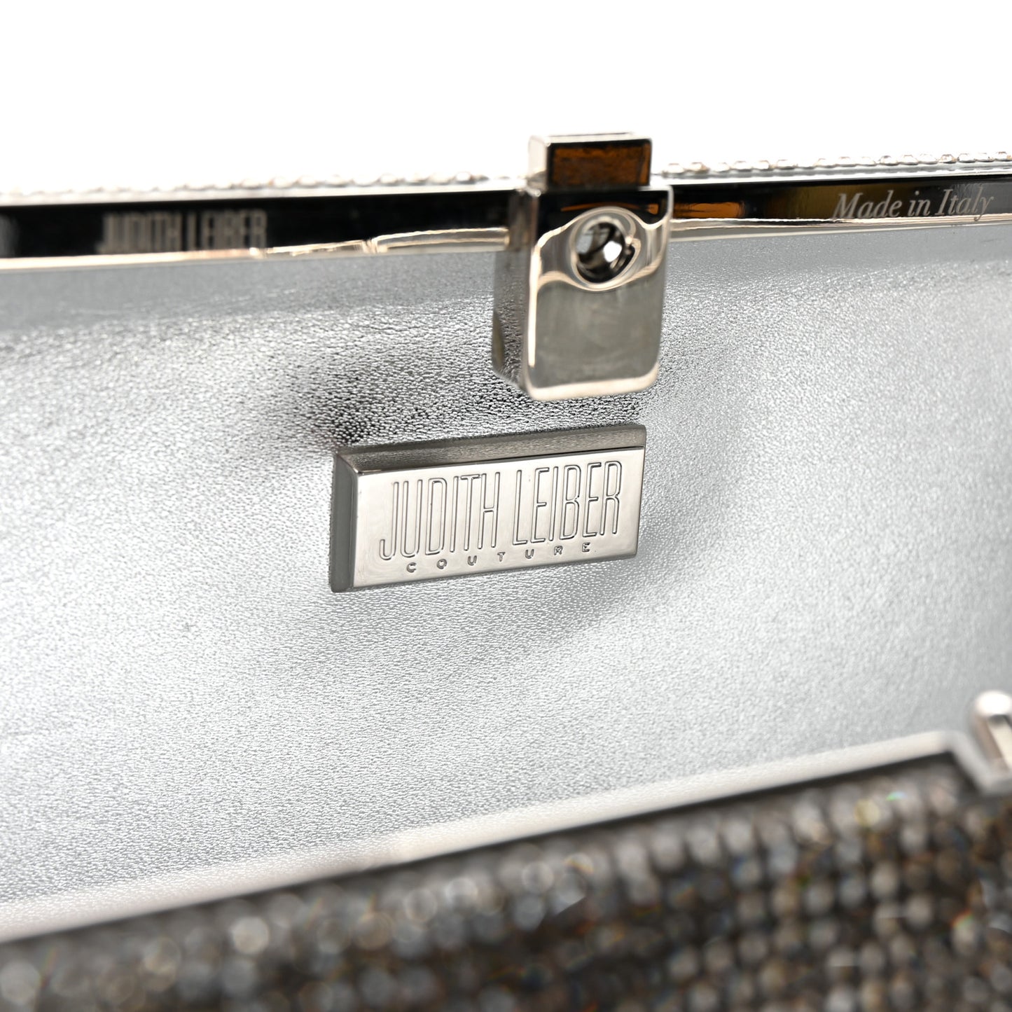 Swarovski Crystal Slim Clutch Silver Multicolor