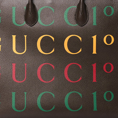 Gucci Textured Dollar Calfskin Gucci 100 Medium Tote Bag New Acero Multicolor 6 of 8