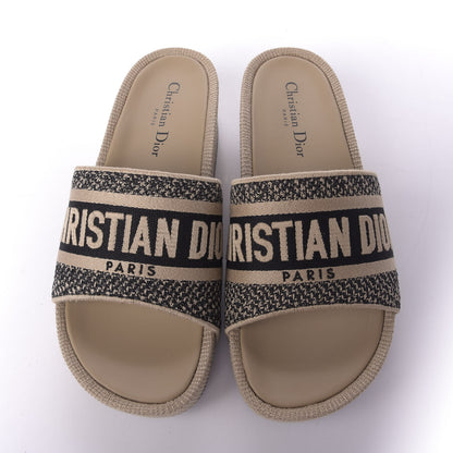 Christian Dior Oblique D-Way Platform Sandal 38 Black Creme 1 of 10