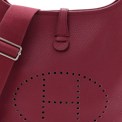 Hermes Taurillon Clemence EVELYNE III PM Rouge Grenat 8 of 11