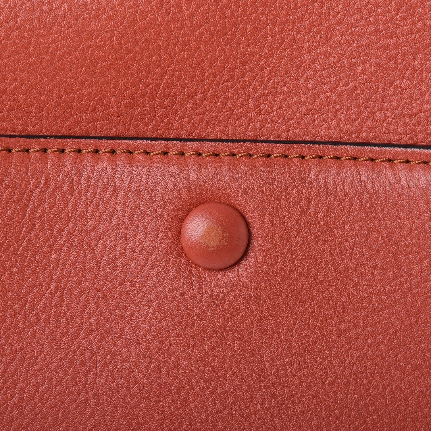 Celine Grained Calfskin Large Edge Shoulder Bag Orange 13 of 15