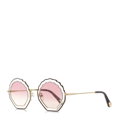 Chloe Scalloped Sunglasses CE147S Gold Pink 1 of 8